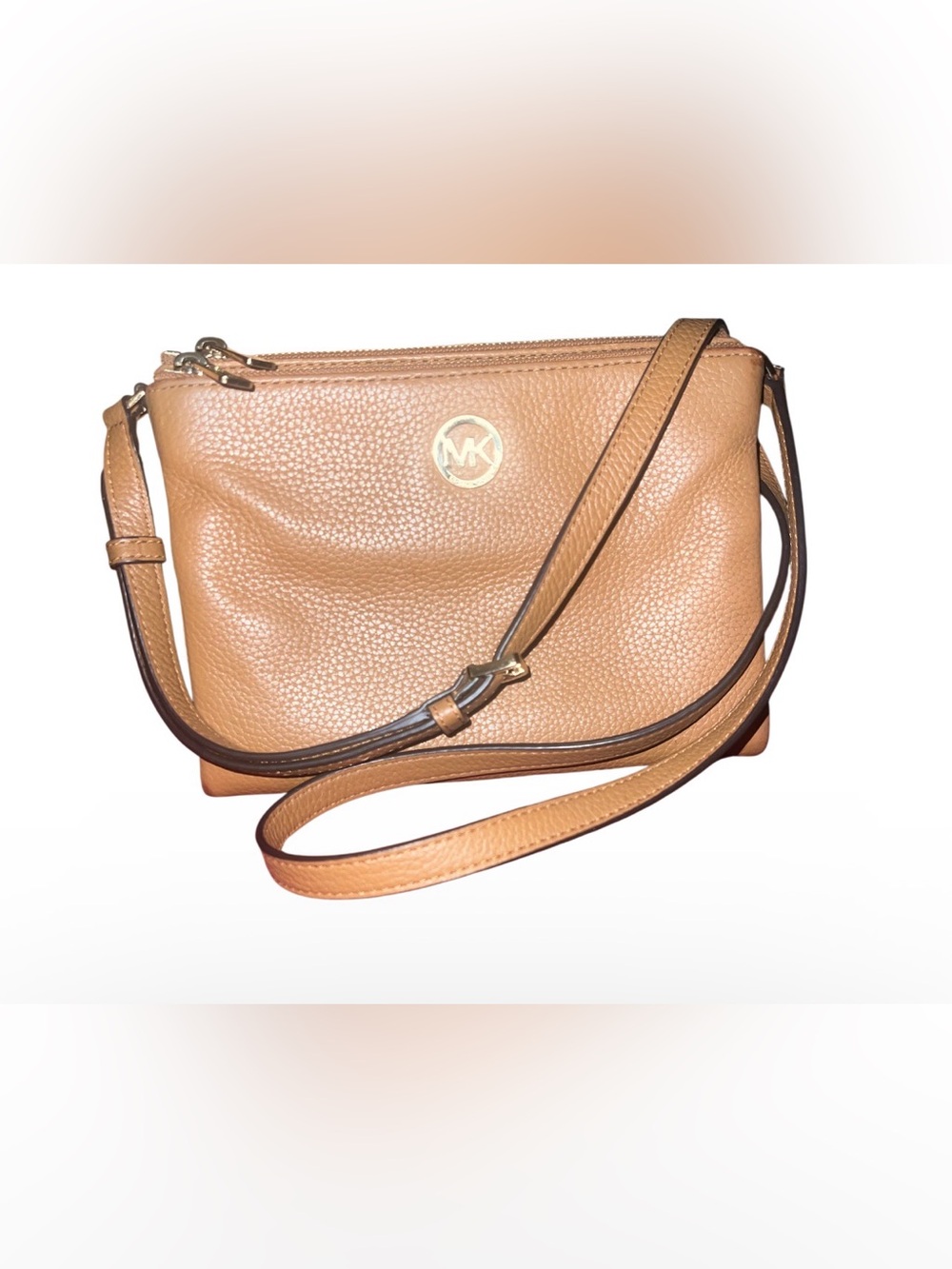 Michael Kors Fulton Large EW Crossbody Bag Acorn Pebbled Leather Gold MK